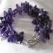 Amethyst Gemstone Bracelet, Polished Points Double Strand Sterling Silver