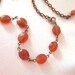 Carnelian Necklace, Agate Gemstone Beads in Antique Copper