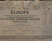 VIntage Map of Europe 1957 by National Geographic Magazine New in Package