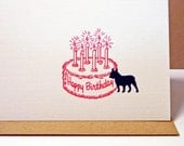 French Bulldog birthday card - dog greeting card - vintage style - happy birthday - handmade