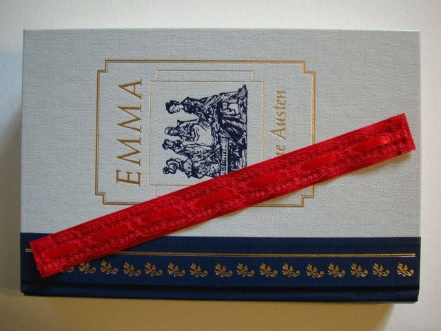 Ribbon N Lace Bookmark - Cherry Red