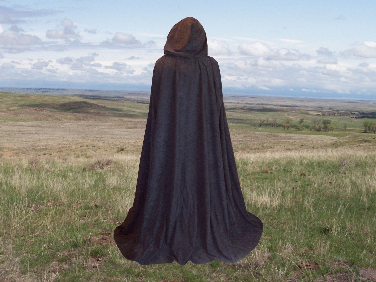 hooded black cape