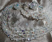 Vintage Crystal Necklace Bracelet Set