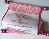 Luxurious wedding invitation scroll on silk fabric Moroccan design - 25