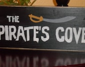 Pirate's Cove Hanging Wall Sign Tiki Beach Captain Jack Sparrow