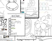 Kids Boredom Buster pdf file (20 pages). Craft ideas, recipes for homemade fun, activity sheets, and coloring pages.
