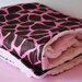 ELIANA BABY BLANKET....... Hot pink giraffe satin print with super soft  pink minky diamond.........beautiful baby gift