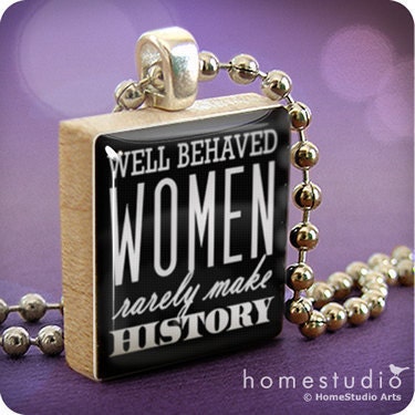 HISTORY : a pendant charm made from a Scrabble Game Tile game piece