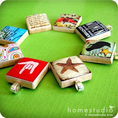 Moving Sale - SERENITY PRAYER : a pendant charm made from a Scrabble Game Tile game piece. Necklace chain sold separately