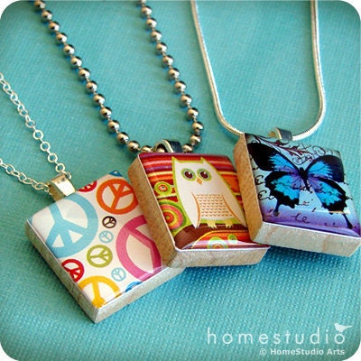 Moving Sale - AYN RAND Quote : scrabble tile jewelry necklace pendant charm, made from a Scrabble Game Tile piece. Chain sold separately