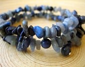 Blue Bayou Bracelet Lapis and Semiprecious Stone Shades of Blue or Anklet Adjustable