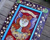 Custom FoLk ArT Angel Painting on Wood GRATITUDE by Dee Sprague