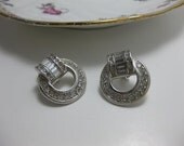 Brilliant Vintage 80s Avon City Lights Rhinestone & Silvertone Clip Earrings