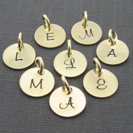 Custom Initial Pendant 14K Gold Fill - Teeny Tinies - Your choice of letter with Custom Fonts