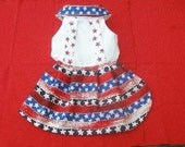 STARS and STRIPES- 4th of July Halter Harness Dress -Made to order - 2 to 12 lb dogs
