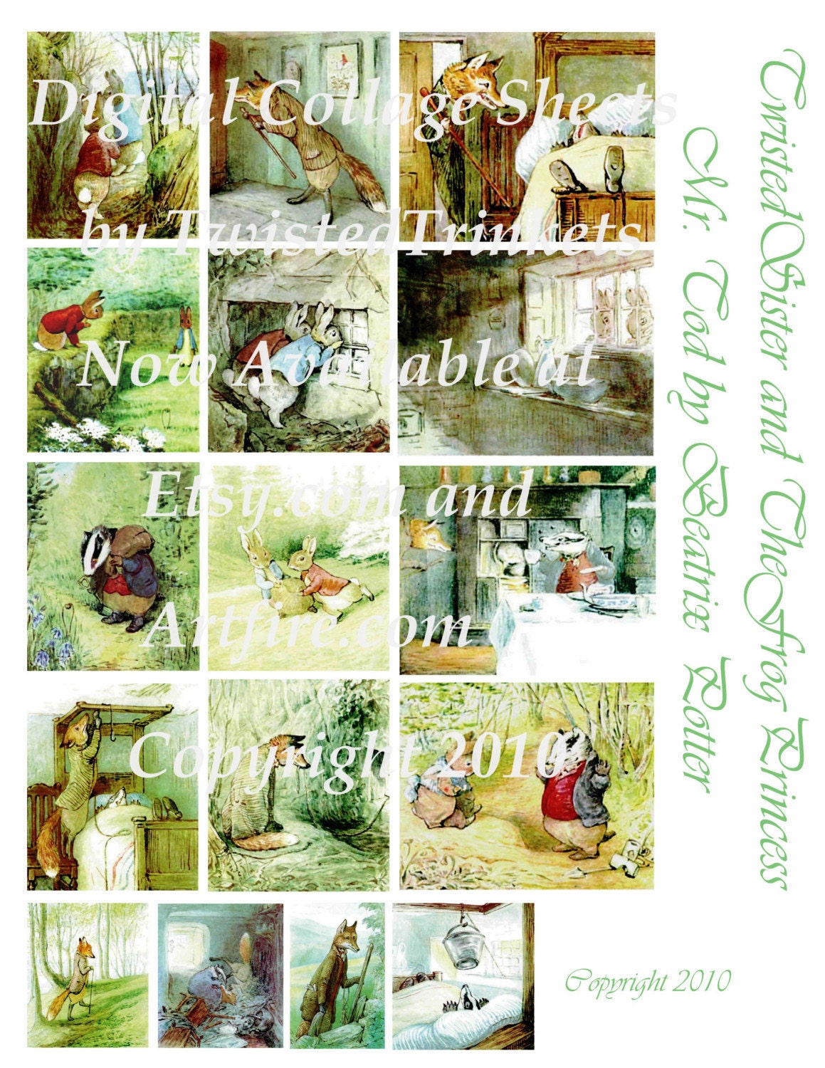 Mr. Tod by Beatrix Potter Digital Collage Sheet - Digital Delivery or Hardcopy