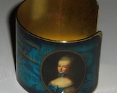 Vintage Style Brass Art Cuff Bracelet - Marie Antoinette