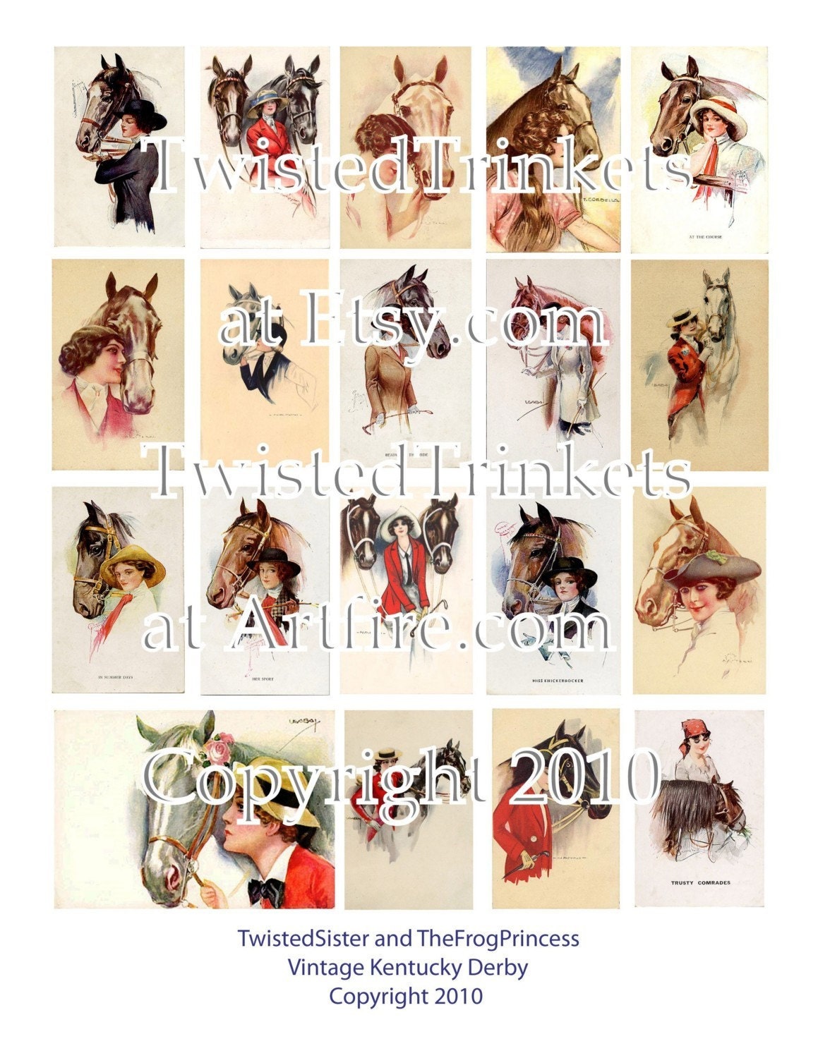 Vintage Kentucky Derby Collage Sheet - Digital Delivery or Hardcopy