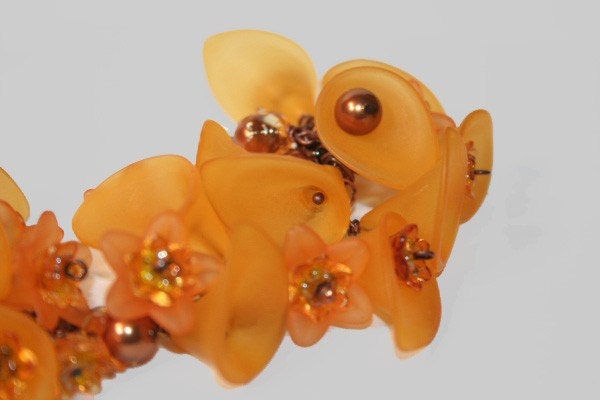 Bracelet Amber Cala Lillis and Copper Swarovski Pearls