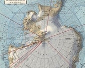 Vintage Map of The Antarctic