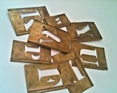 vintage graphic brass letter stencils - 8 letters
