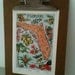 1912 vintage FLORIDA illustrated map  - colorful and lovely