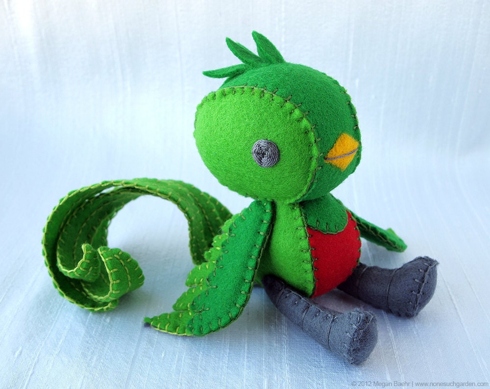 Quetzal Plush Art Doll, Tototl (Made to Order)