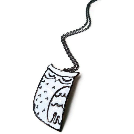White Owl Necklace