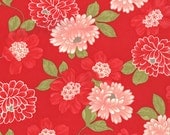 Vintage Modern---Cotton Blossom in Red--1 yard--Bonnie and Camille for Moda Fabrics