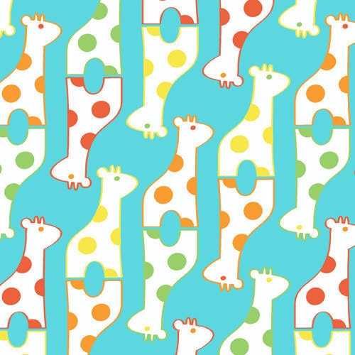 Savanna Bop---Giraffes in Multi--1 yard--Thomas Knauer for Andover Fabrics