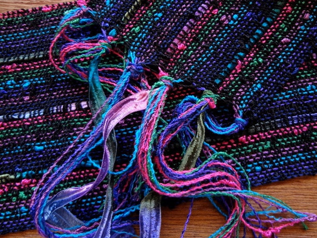 handwoven lightweight scarf black confetti