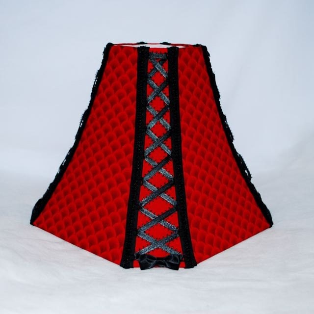 Red and Black Corseted Lampshade