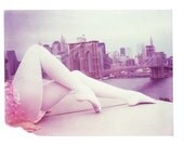 Photography Polaroid New York City Brooklyn Bridge Ballerina Vintage Art 11x14 Print