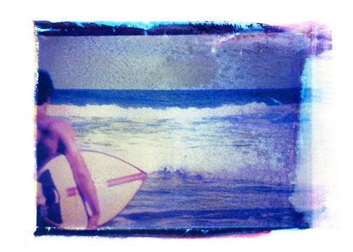 Polaroid Photography Beach Ocean Surf Vintage Art 8x10 Print