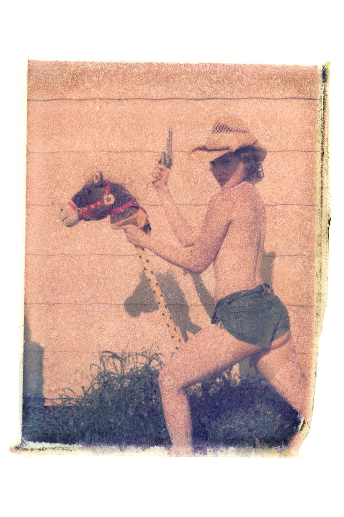 8x10 print of polaroid transfer-cowgirl with horse-signed by artist