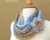 Ava-Soy Infinity-Loop Scarf-Natural Blue
