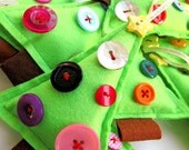Christmas Decoration Felt Tree dipped in buttons ONE