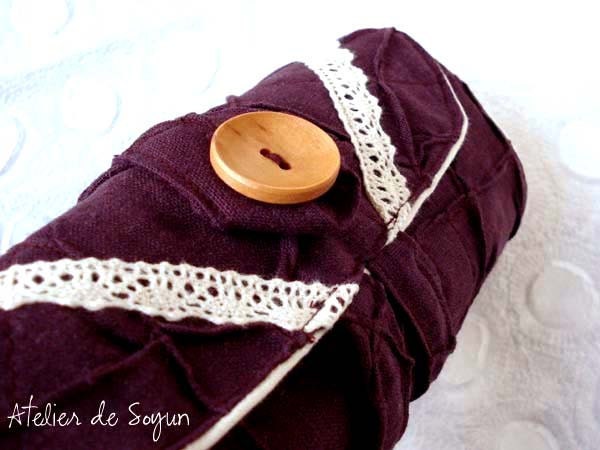 DPN Needle Case Needle Holder Craft Bag Knitting Needle Case DPN Case in in Egg Plant Purple