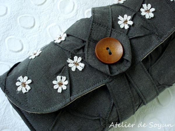 Needle Case Needle Holder Knitting Needle Case Interchangable Knitting Needle Case in Textured Charcoal Grey Gray