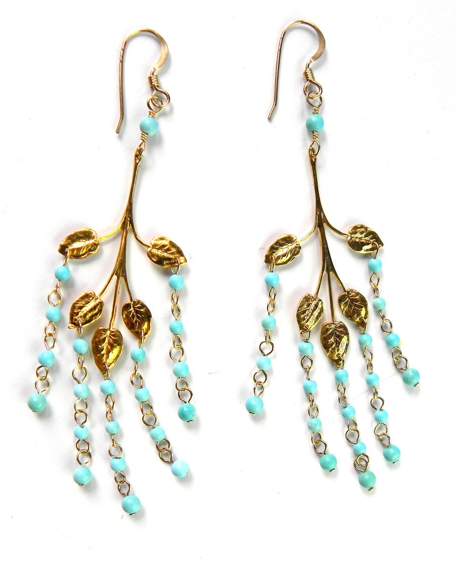 Trickling turquoise earrings