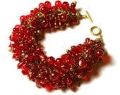 Full and heavy red bracelet necklace