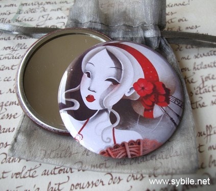 Pocket mirror Charming red