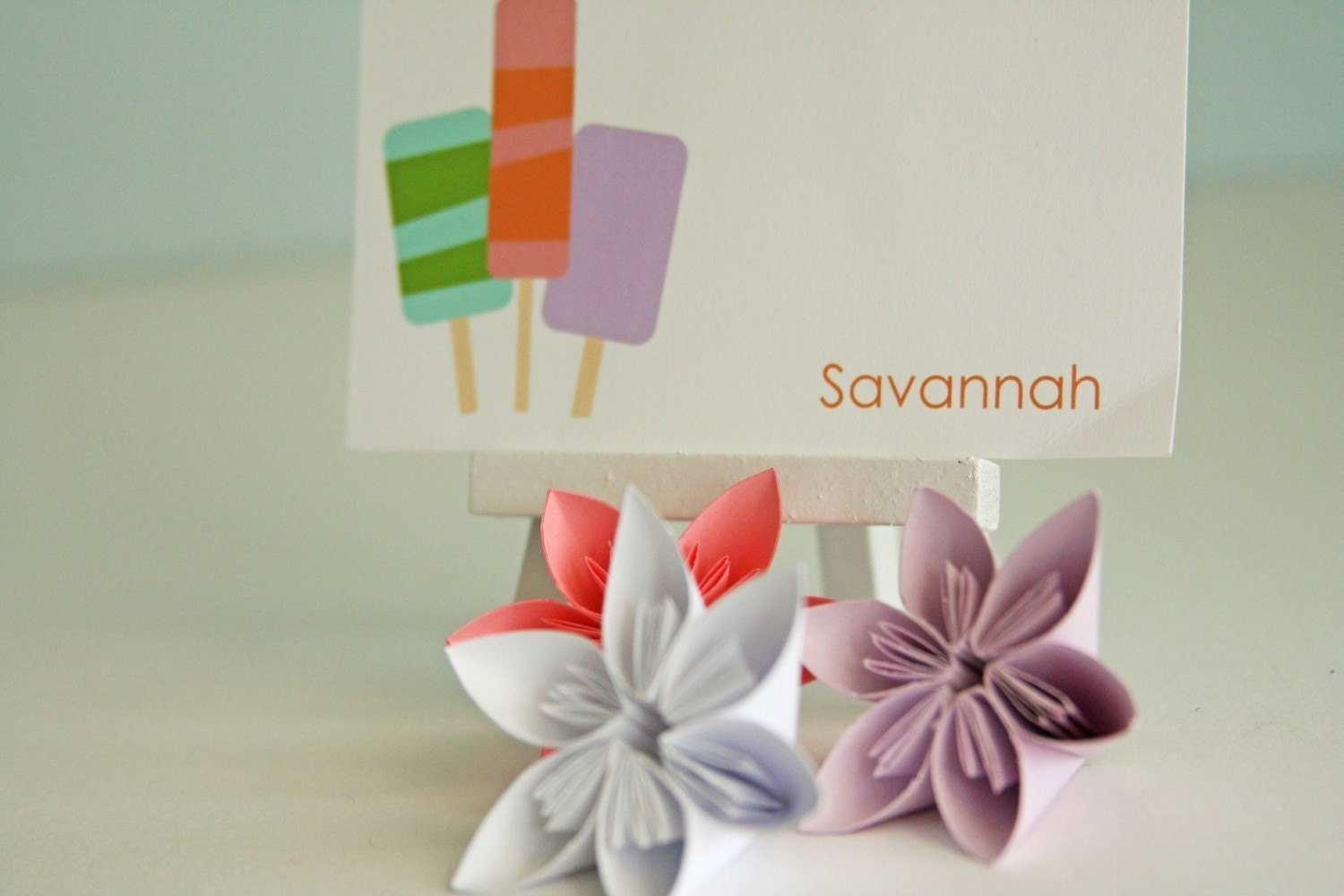 Popsicle Ice Cream Note Cards Personalized For Girls