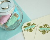 Damask Note Cards Personalized Thank You