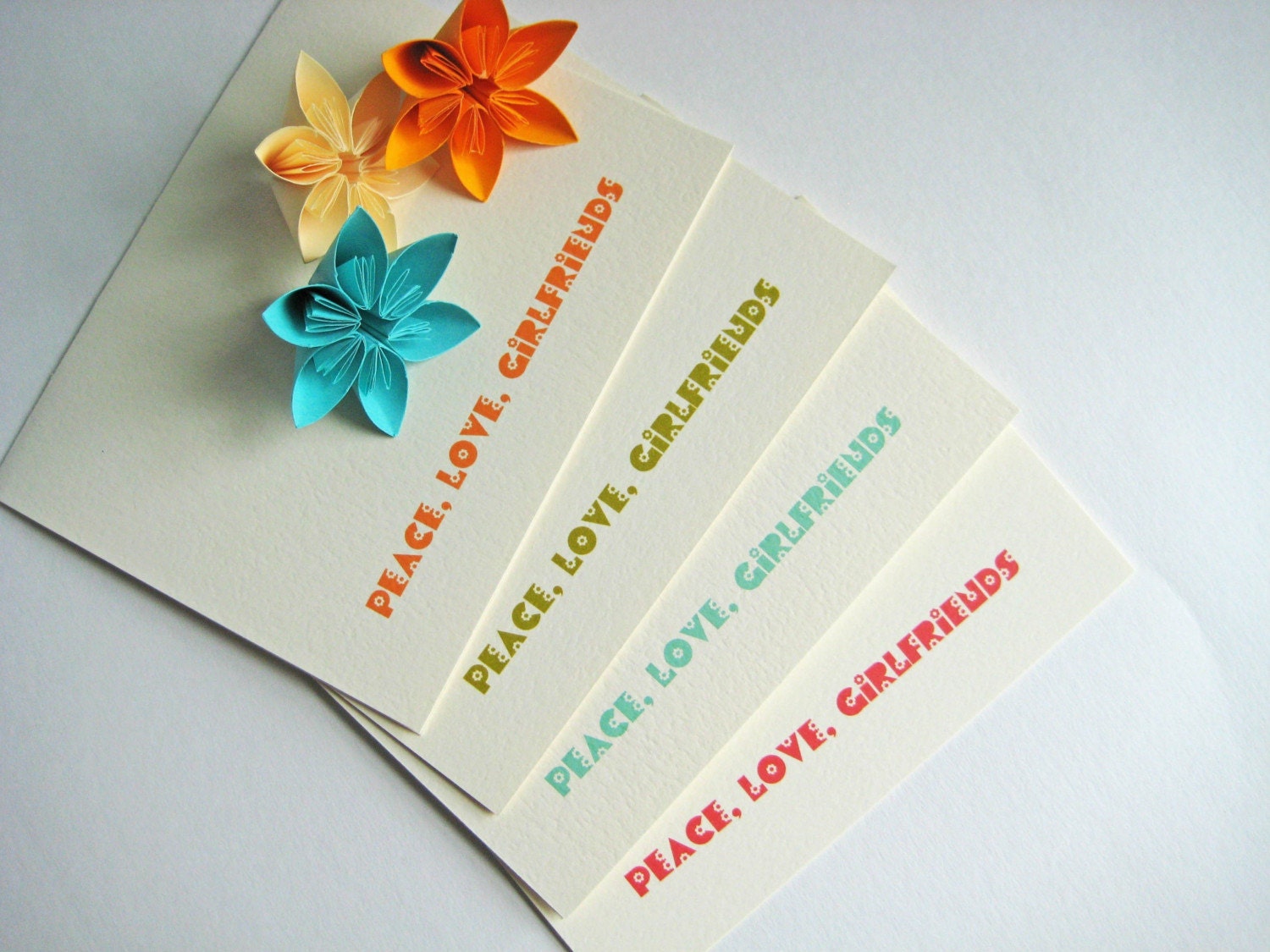 Peace Love Girlfriends Note Cards Set of 12 You Design
