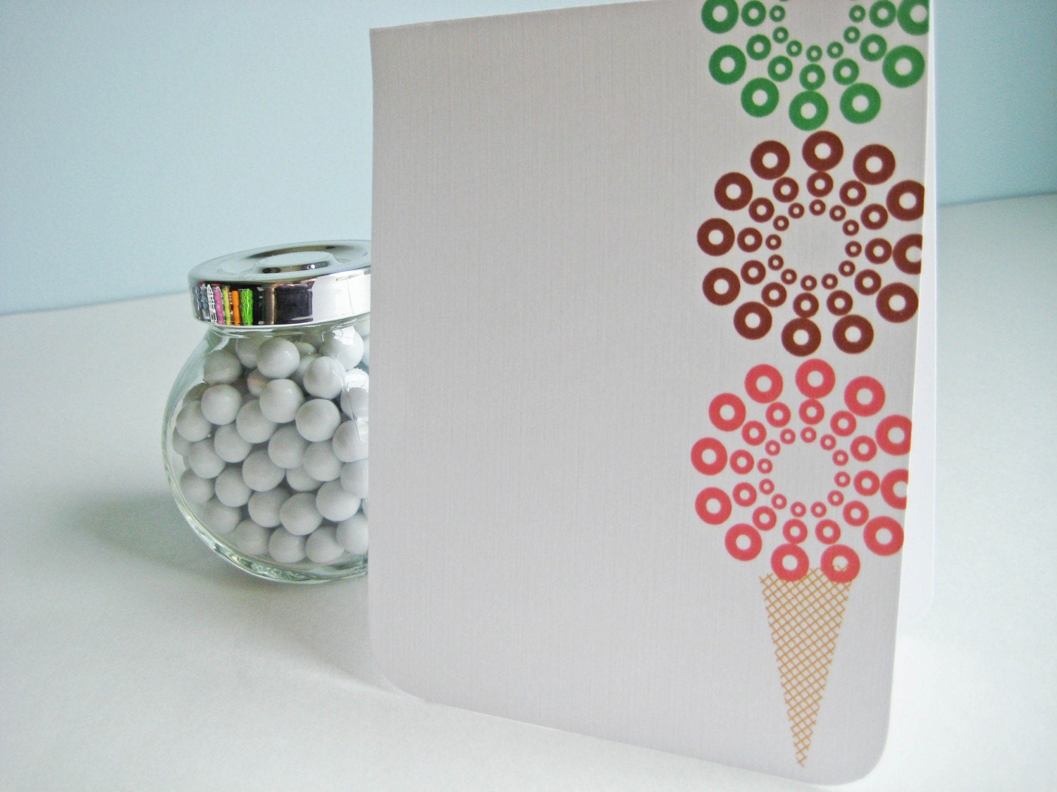 Pinwheel Ice Cream Cone Folded Note Card Set