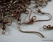 60 Black Earwire Fishhook Ball Coil Ear Wires Gunmetal No Nickel Iron 18mm - 60 pc - F4025EW-B60