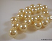 50 Ivory Glass Pearls Beads 8mm Pearl Bead - 14 inch - 5130
