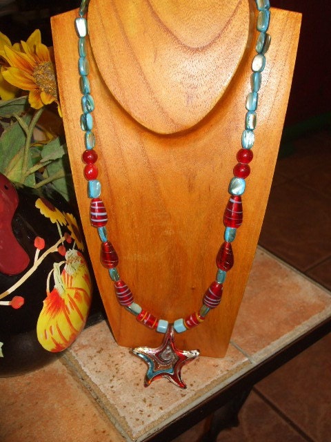 GORGEOUS DICHROIC GLASS STARFISH FOCAL