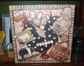 Which Came First The Chicken or The Egg Original Collage (LAYAWAY AVAILABLE)